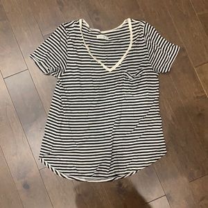 Striped v neck t shirt